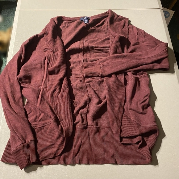 Gap Burgundy Open Cardigan Sweater Women's XS Soft Layer Everyday Casual Fall - Picture 1 of 6